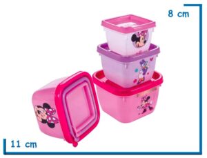 MINNIE MOUSE RECIPIENTES X3 PIEZAS