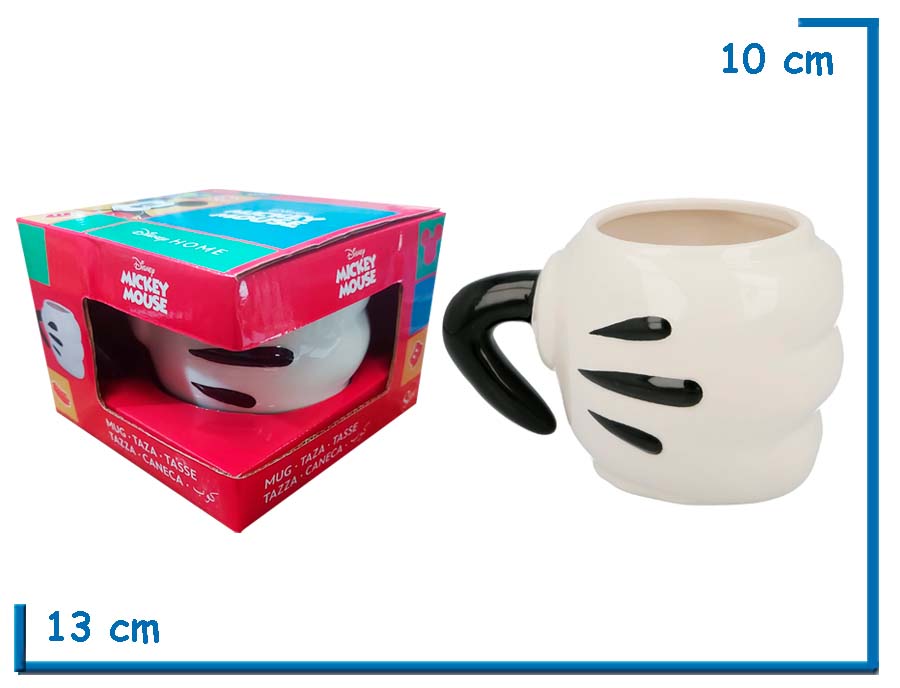 STOR MICKEY MOUSE MANO DISNEY 3D MUG TAZA CERAMICA EN CAJA