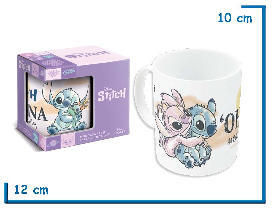 STOR STITCH Y ANGEL OHANA TAZA CERAMICA CLASICA EN CAJA 325ML