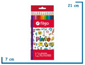 FILGO PINTO 12 LAPICES DE COLORES SIN MADERA
