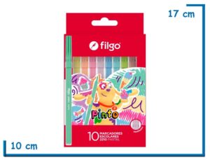 FILGO PINTO PASTEL 10 MARCADORES ESCOLARES 2210 PASTEL