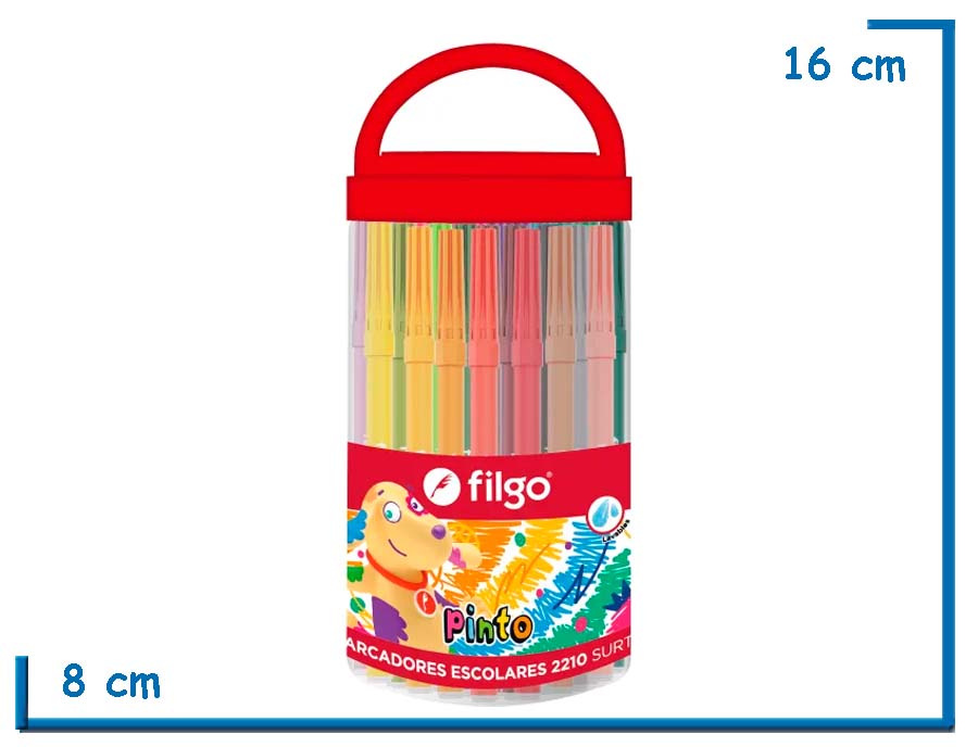 FILGO MARCADORES ESCOLARES 2210 X50 SURTIDOS ESTUCHE PLASTICO