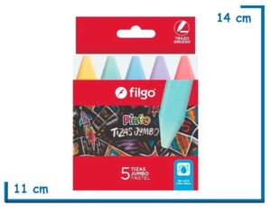 FILGO PINTO TIZAS JUMBO 5 TIZAS JUMBO PASTEL