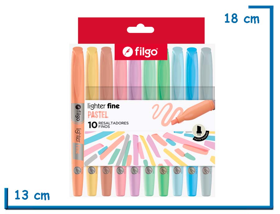 FILGO LIGHTER FINE PASTEL 10 RESALTADORES FINOS