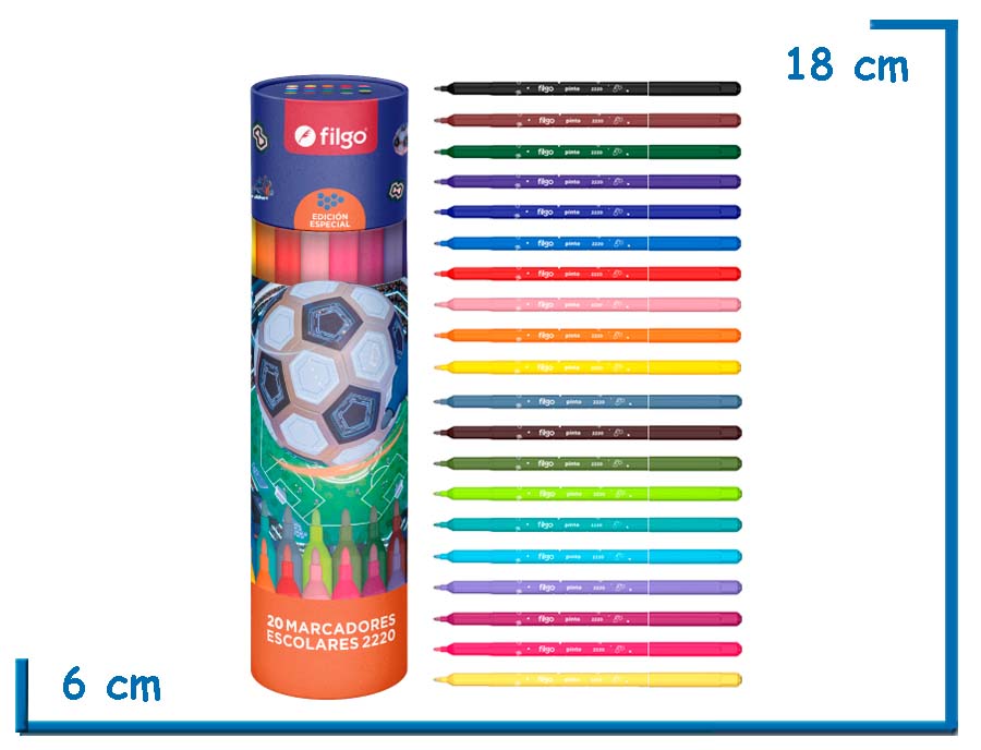 FILGO CILINDRO FUTBOL MARCADORES ESCOLARES 2220 X20