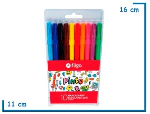 FILGO MARCADORES ESCOLARES 2210 X10 SURTIDOS ESTUCHE PLASTICO
