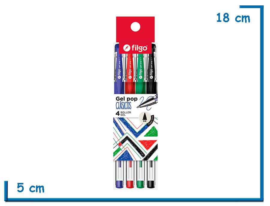 FILGO GEL POP CLASICOS 4 ROLLER GEL