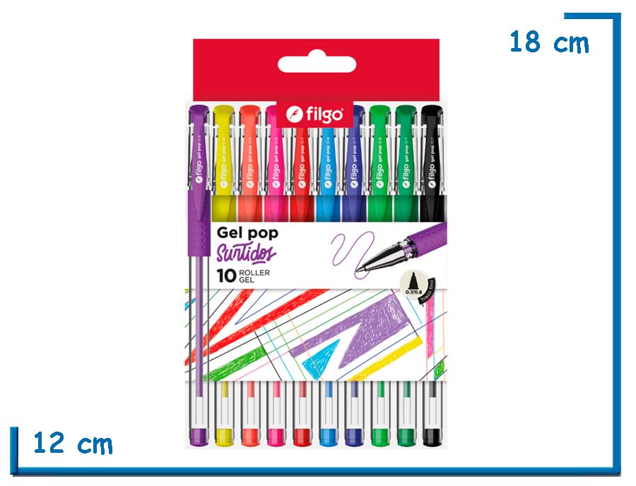 FILGO GEL POP SURTIDOS 10 ROLLER GEL
