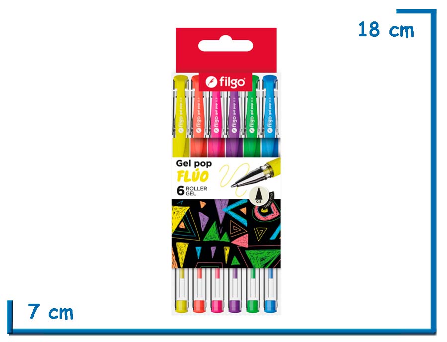 FILGO GEL POP FLUO 6 ROLLER GEL