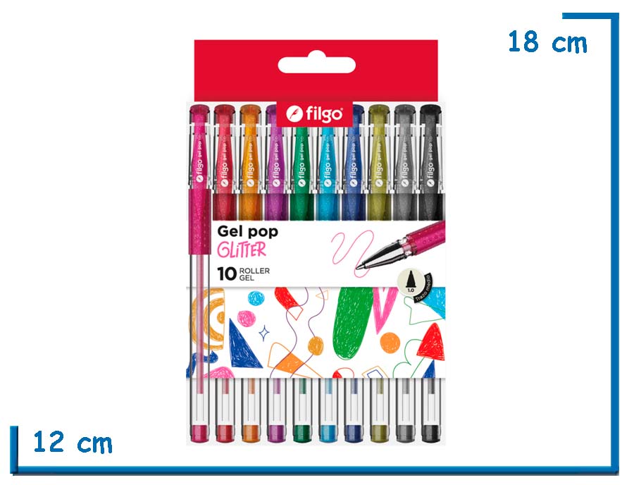 FILGO GEL POP GLITTER 10 ROLLER GEL