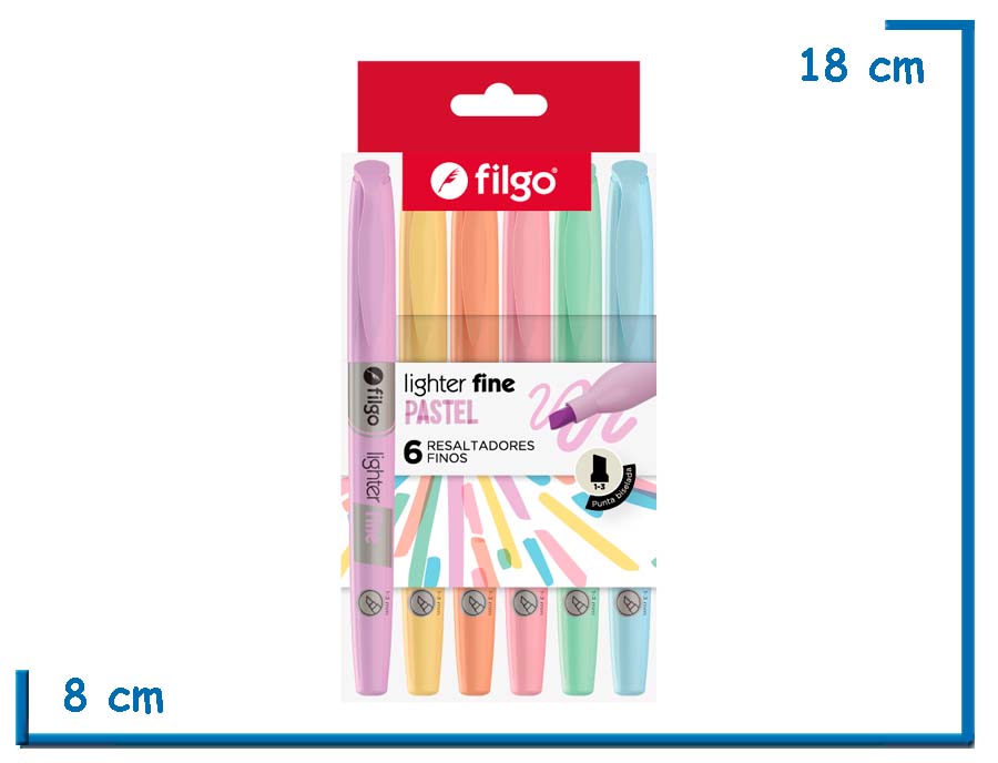 FILGO LIGHTER FINE PASTEL 6 RESALTADORES FINOS