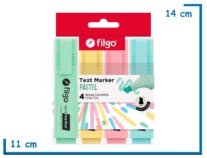 FILGO TEXT MARKER PASTEL 4 RESALTADORES CHATOS