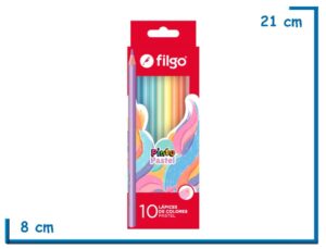FILGO PINTO PASTEL 10 LAPICES DE COLORES PASTEL