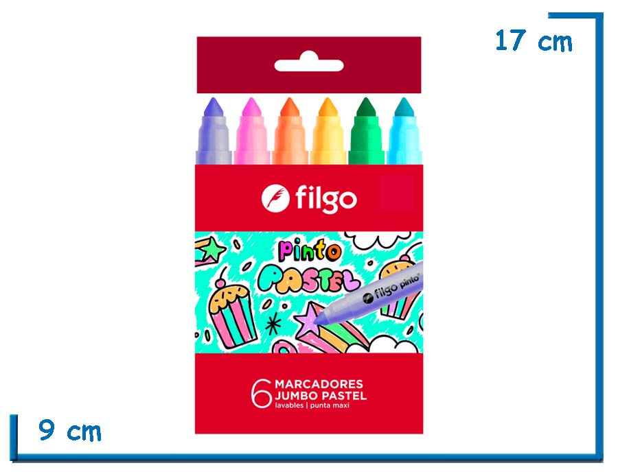 FILGO PINTO PASTEL 6 MARCADORES JUMBO PASTEL