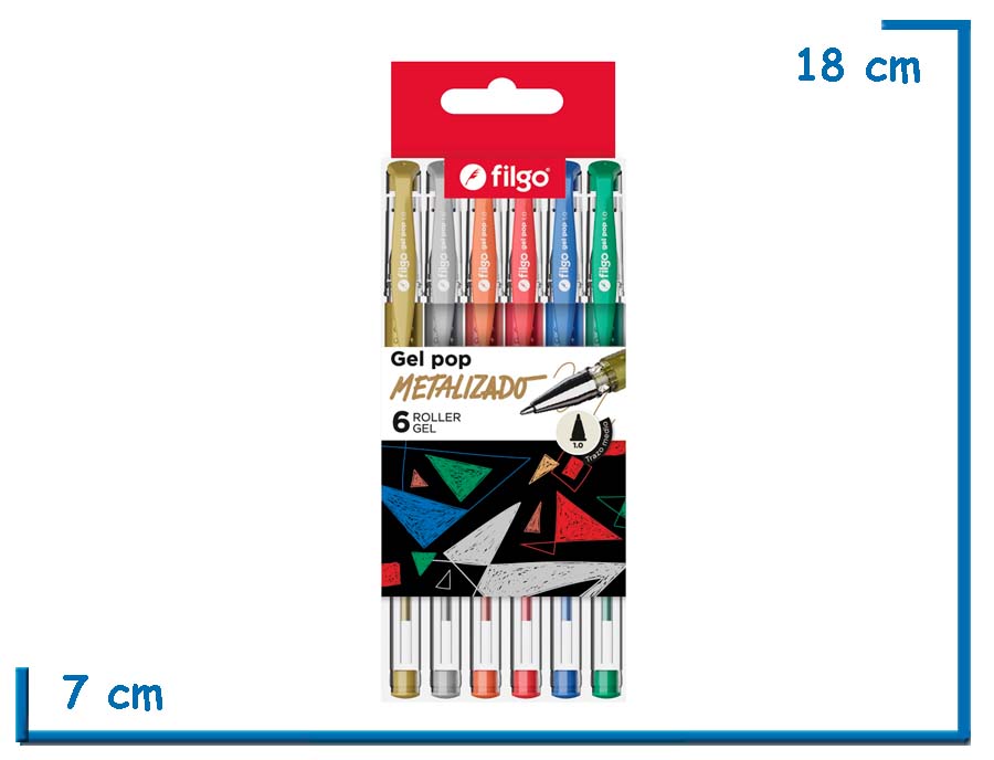 FILGO GEL POP METALIZADO 6 ROLLER GEL