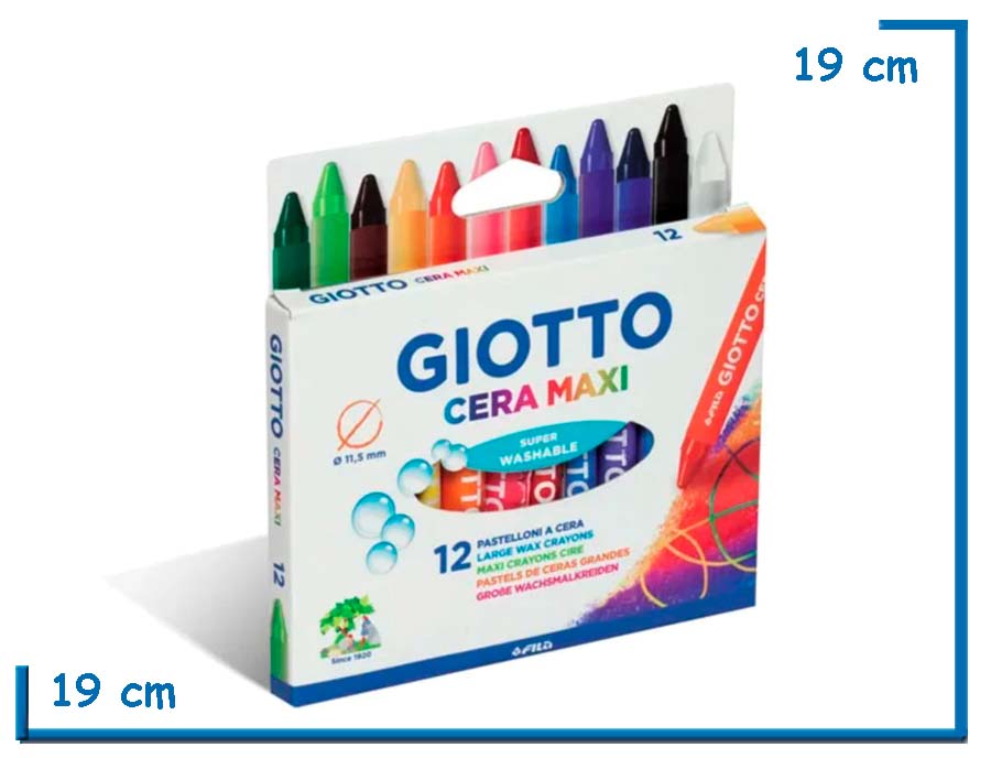 GIOTTO CERA MAXI CRAYONES DE CERA GRANDES X12