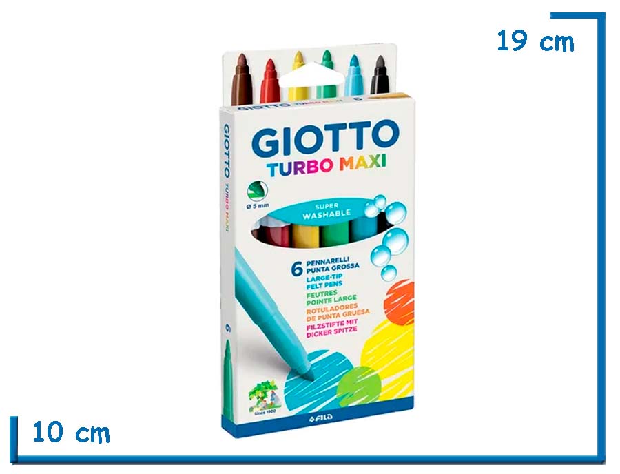 GIOTTO TURBO MAXI MARCADORES PUNTA GRUESA X6