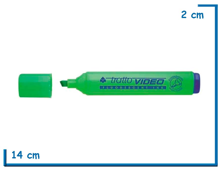 TRATTO VIDEO RESALTADOR VERDE PLANO FLUORESCENT INK