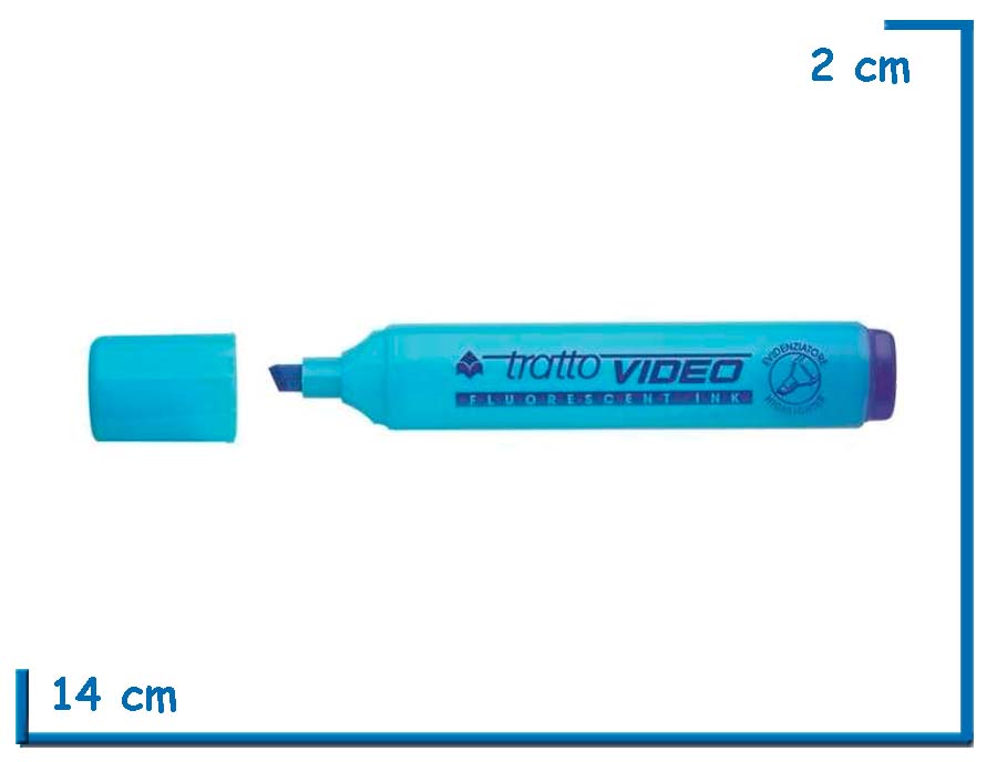 TRATTO VIDEO RESALTADOR CELESTE PLANO FLUORESCENT INK