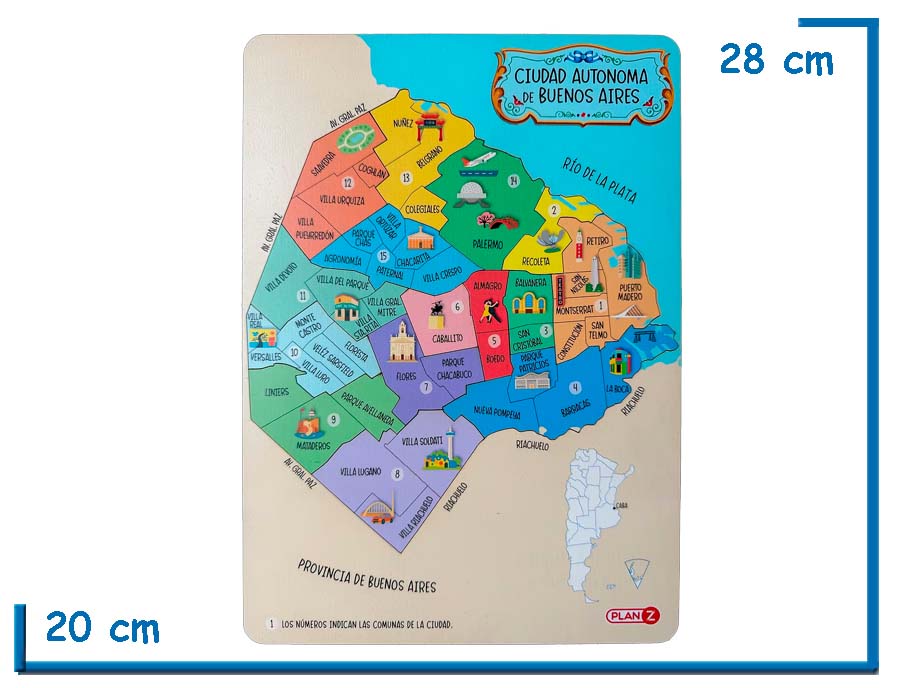 ENCASTRE CIUDAD AUTONOMA DE BUENOS AIRES DE MADERA 25 PZS