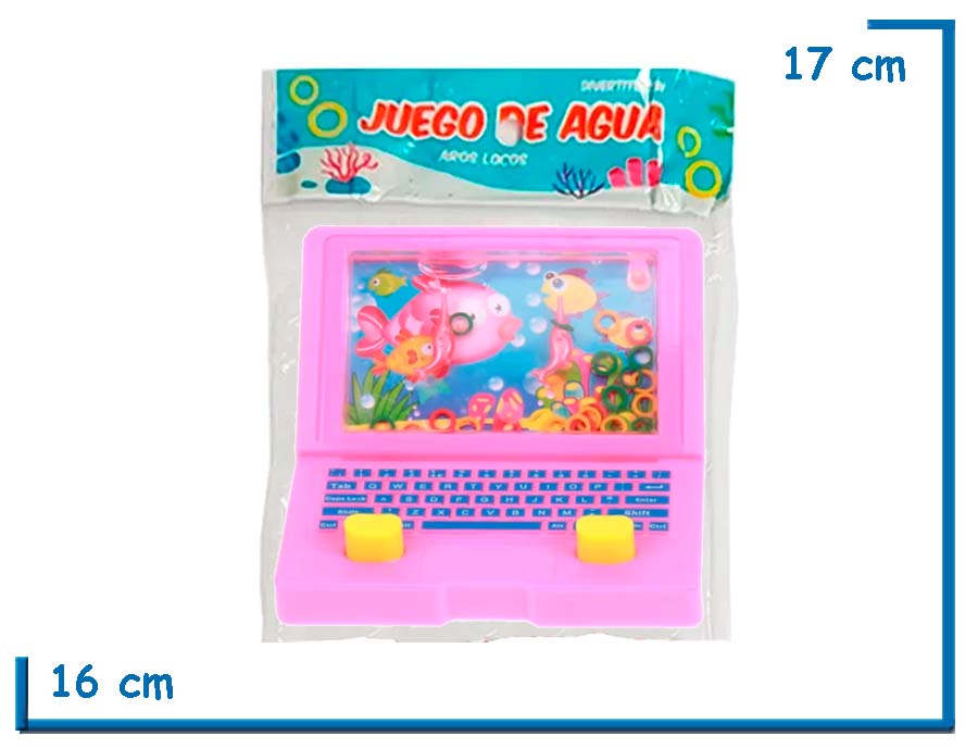 JUEGO DE AGUA AROS LOCOS LAPTOP FUCSIA EN BOLSA