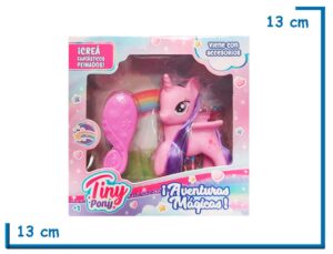 TINY PONY VIOLETA CON CEPILLO Y STICKERS