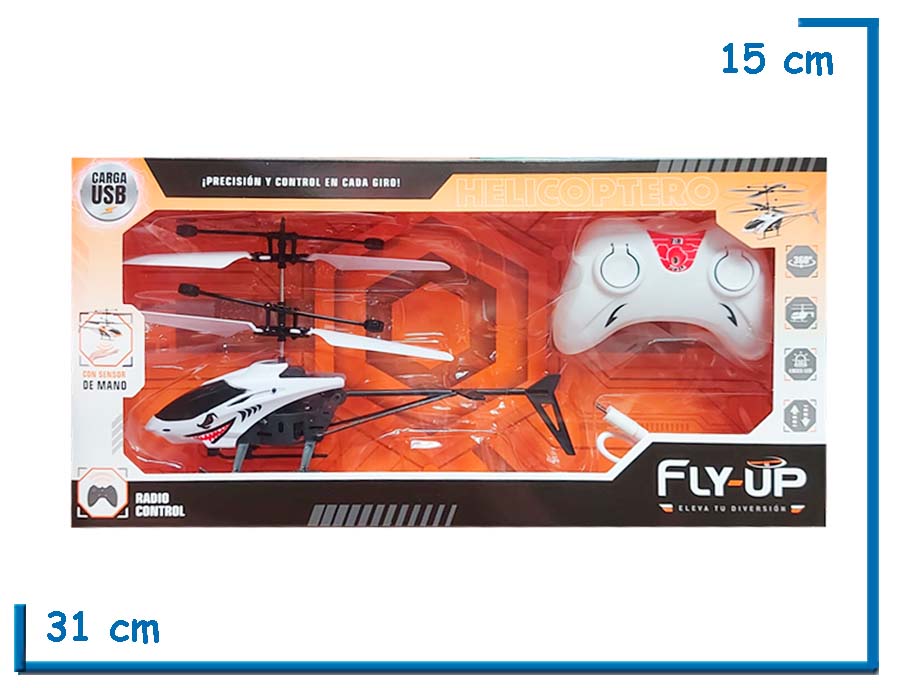 FLY-UP HELICOPTERO RC CARGA USB CON LUZ