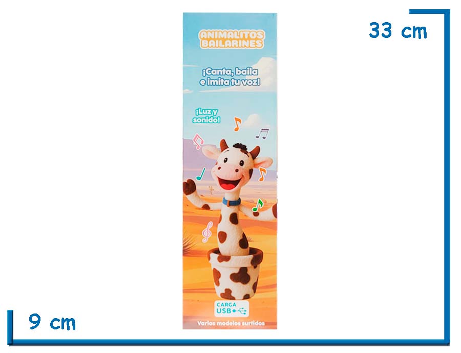 KIDS CLUB PELUCHE VACA BAILARINA IMITA TU VOZ CARGA USB