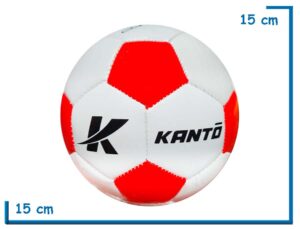 PELOTA DE CUERO N§2 KANTO CLASICA BLANCA GAJOS ROJOS