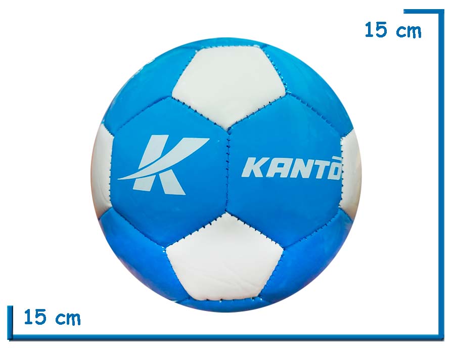 PELOTA DE CUERO N§2 KANTO CLASICA CELESTE GAJOS BLANCOS