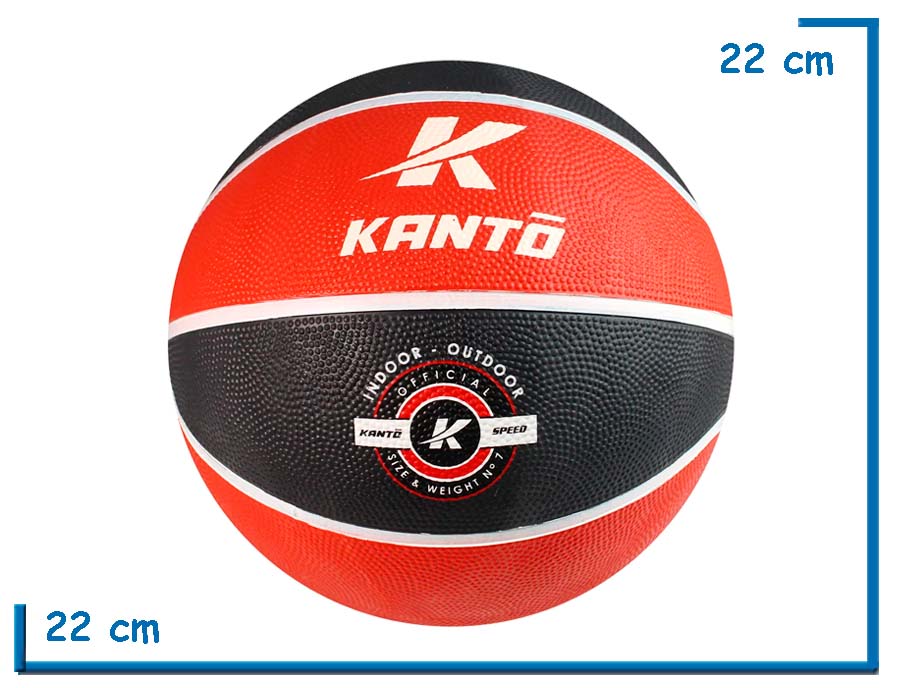 PELOTA DE BASKET Nº7 KANTO NEGRA Y ROJA