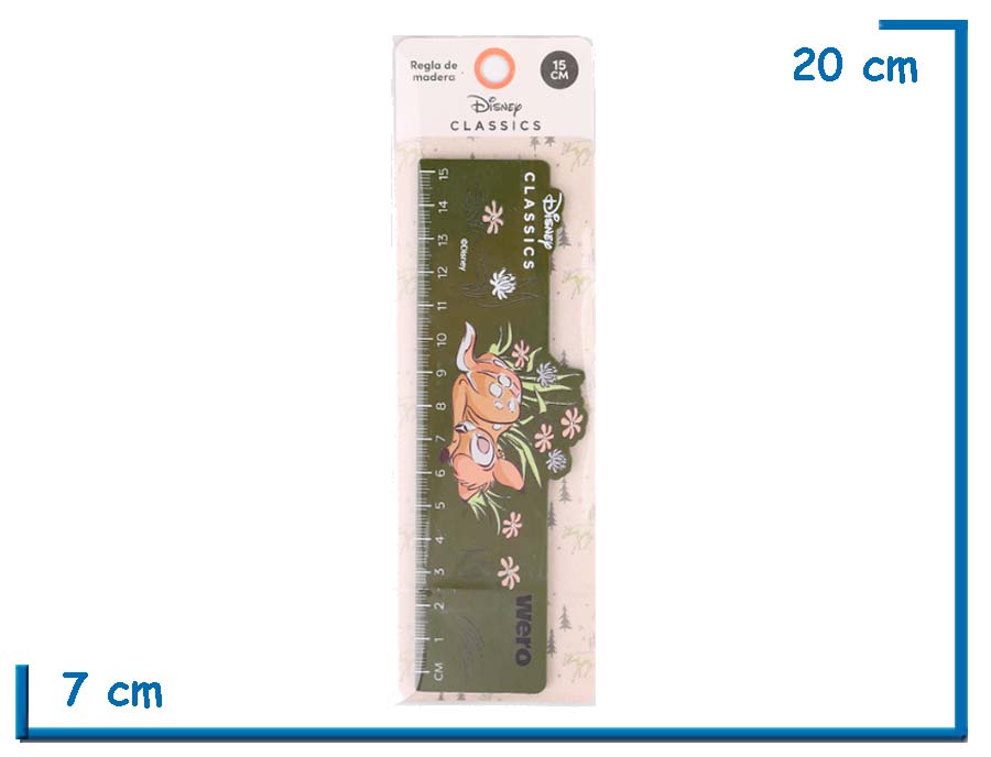 DISNEY CLASSICS REGLA DE MADERA 15CM BAMBI