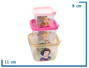 DISNEY PRINCESA RECIPIENTES X3 PIEZAS