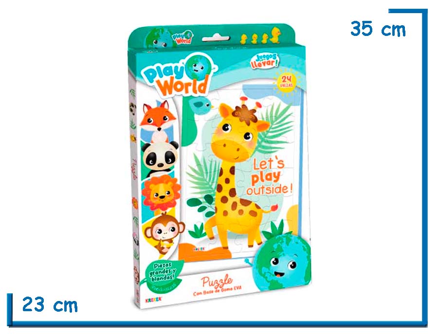 PLAY WORLD PUZZLE 24 PZS CON BASE DE GOMA EVA