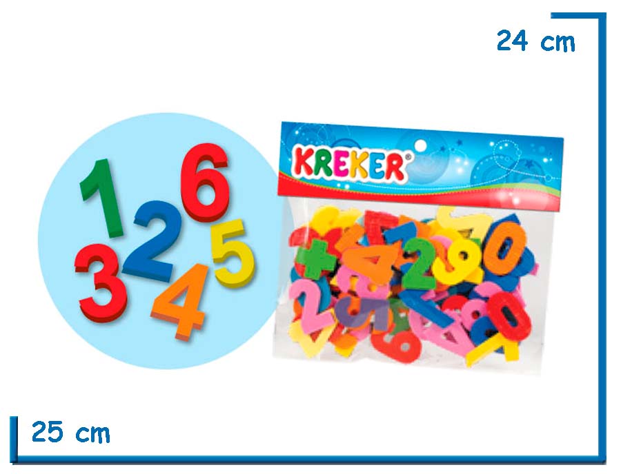 HAGAMOS CUENTAS NUMEROS DE GOMA EVA EN BOLSA