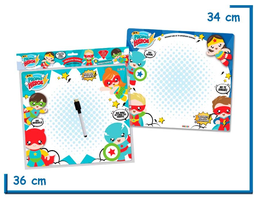 SE TU PROPIO HEROE PIZARRA DOBLE FAZ CON FIBRO Y BORRADOR