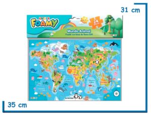 FOAMY MUNDO ANIMAL PUZZLE DE GOMA EVA 24 PZS