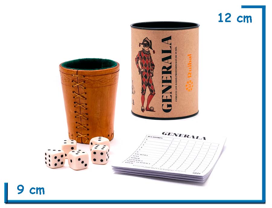 GENERALA CUBILIETE CON DADOS PROFESIONALES DE 19 MM