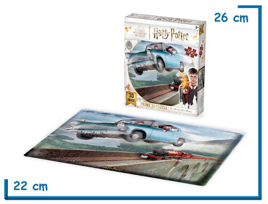 PRIME 3D PUZZLE X500 PZS HARRY POTTER AUTO VOLANDO LENTICULAR