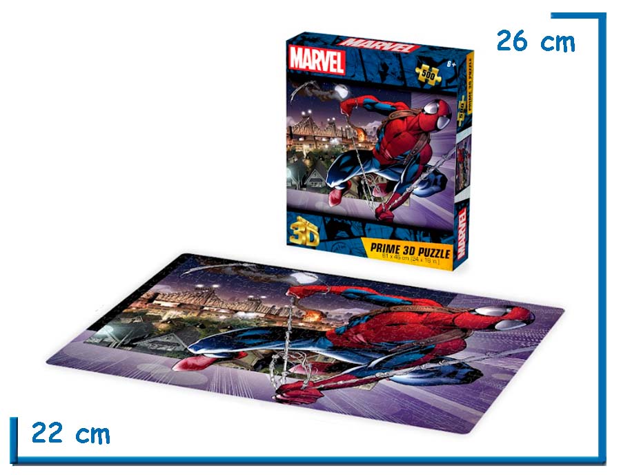 PRIME 3D PUZZLE X500 PZS SPIDER-MAN VIÑETA LENTICULAR