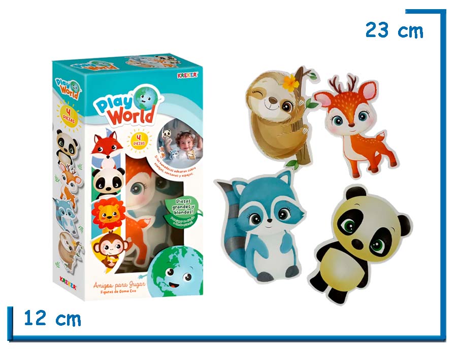 PLAY WORLD AMIGOS PARA JUGAR FIGURAS DE GOMA EVA