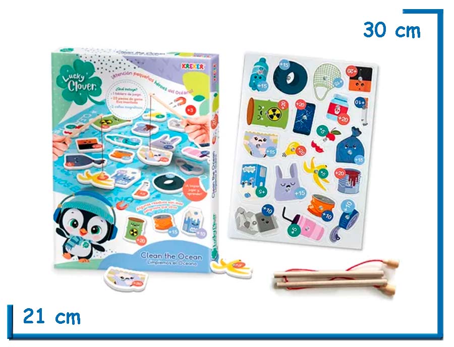 LUCKY CLOVER CLEAN THE OCEAN MAGNETICO JUEGO DE MESA