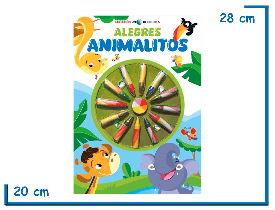 L.UN MUNDO DE COLORES ALEGRES ANIMALITOS CON CRAYONES