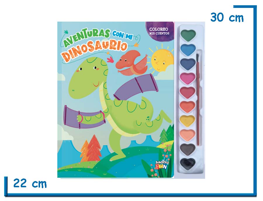 L.COLOREO MIS CUENTOS AVENTURAS CON MI DINOSAURIO CON ACUARELAS