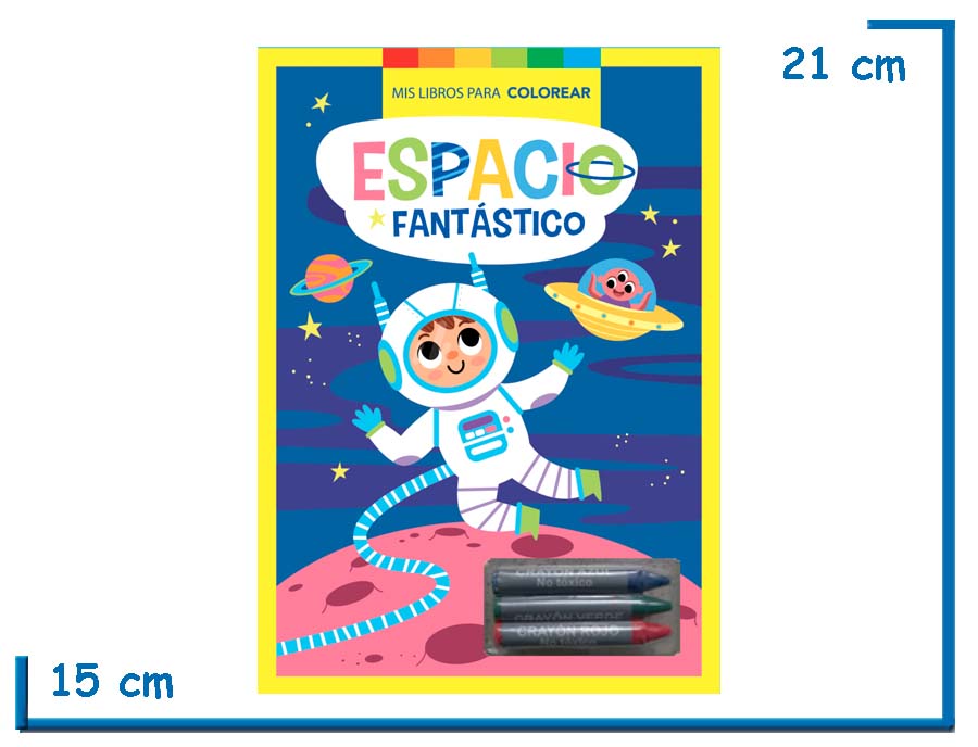 L.MIS LIBROS PARA COLOREAR ESPACIO FANTASTICO CON CRAYONES