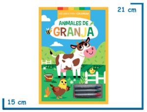 L.MIS LIBROS PARA COLOREAR ANIMALES DE GRANJA CON CRAYONES