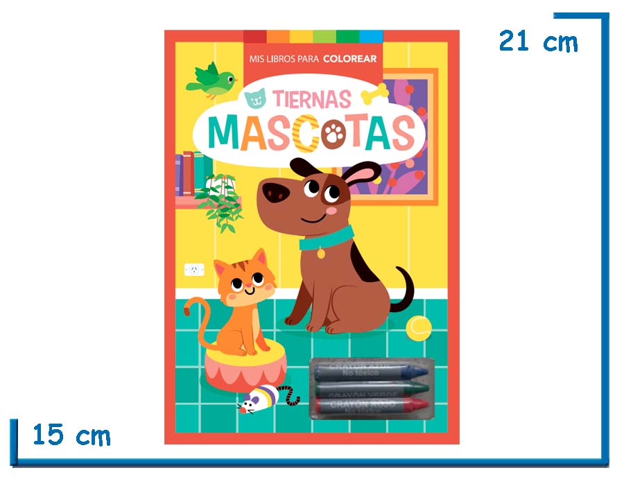 L.MIS LIBROS PARA COLOREAR TIERNAS MASCOTAS CON CRAYONES