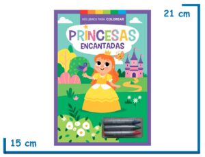 L.MIS LIBROS PARA COLOREAR PRINCESAS ENCANTADAS CON CRAYONES