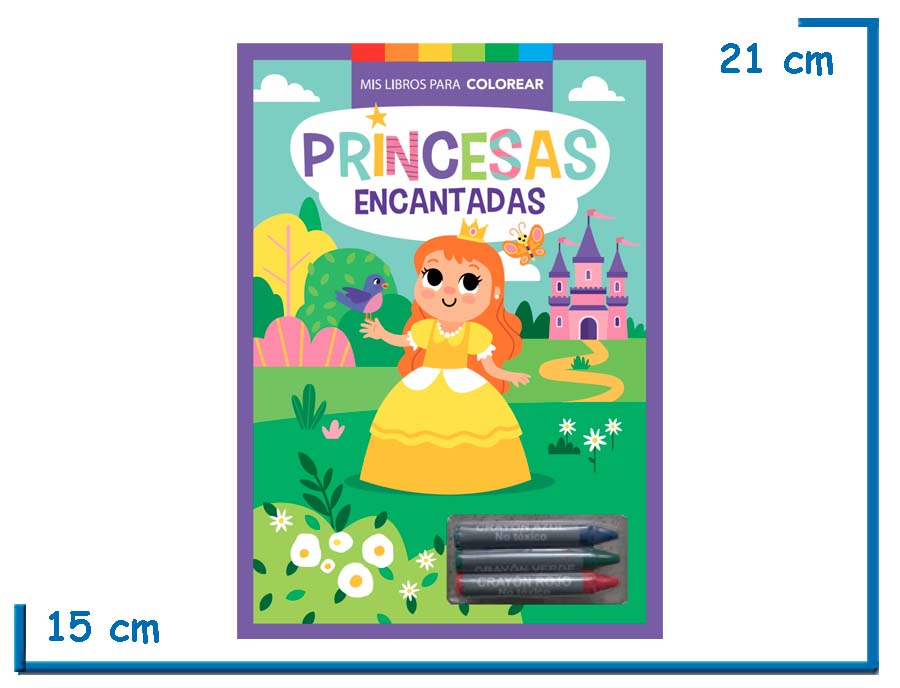 L.MIS LIBROS PARA COLOREAR PRINCESAS ENCANTADAS CON CRAYONES