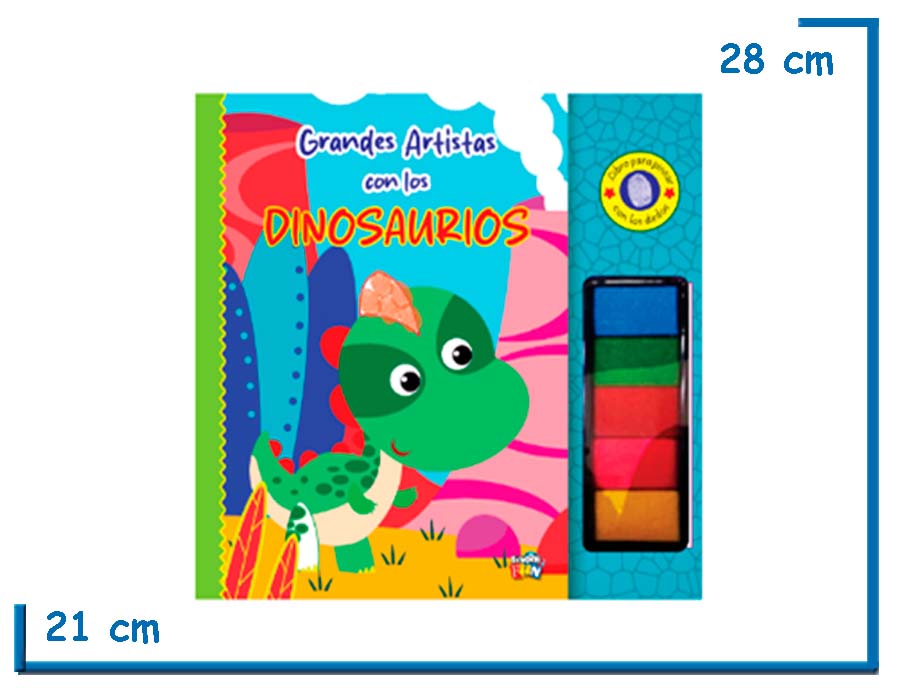 L.GRANDES ARTISTAS CON LOS DINOSAURIOS PINTA CON LOS DEDOS